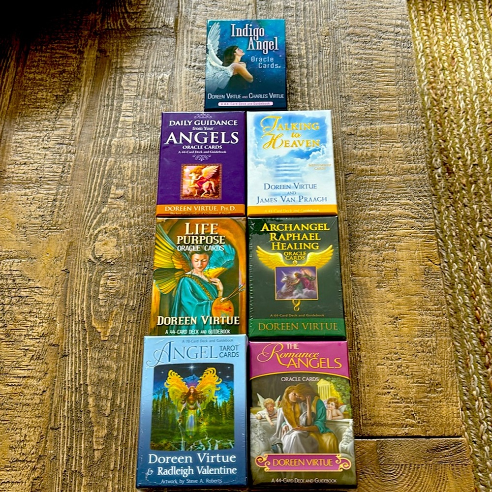 Set of 7 Boxes of Doreen Virtue Angel Tarot Cards… Some never opened